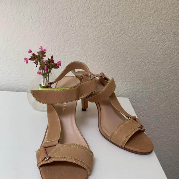 Loeffler Randall tan leather heeled sandals 9 - Picture 2 of 7